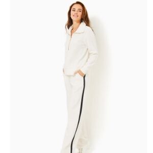 Lilly Pulitzer Cream Track Pants with Black Stripe